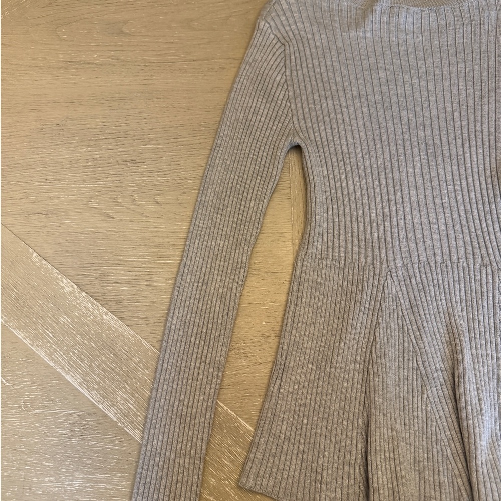 Lulu's Gray Long Sleeve Ribbed Sweater - Picture 8 of 8